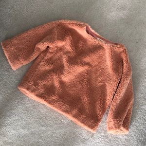 Madewell peach colored fuzzy sweater